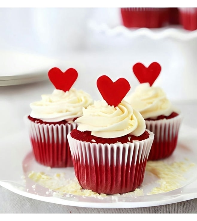 Fluttering Hearts Red Velvet Dozen Cupcakes