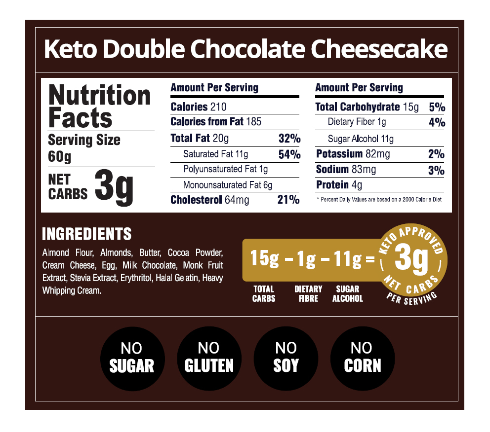 Keto Double Chocolate Cheesecake By Broadway Bakery. Gluten Free, Sugar Free, Low Carb Dessert...