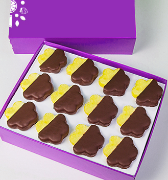 Chocolate Dipped Pineapple Daisies Box - Dozen