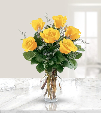 6 Yellow Roses