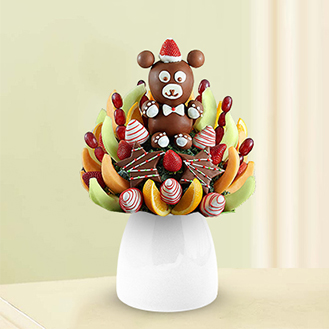 Christmas Teddy Fruit Bouquet