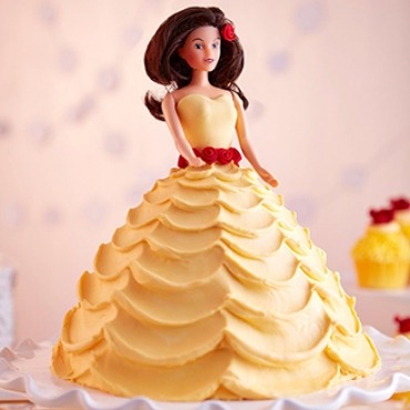 Princess in Yellow Doll Cake