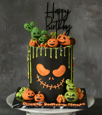 Jack-o'-Lantern Halloween Cake