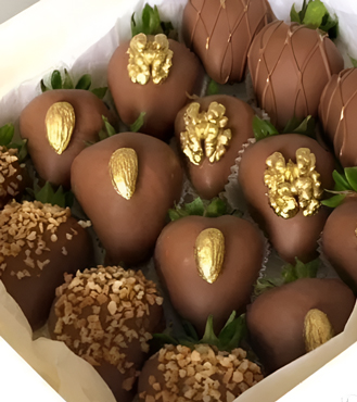 Opulent Gold Dipped Strawberries