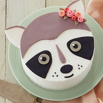 Rosy Raccoon Cake