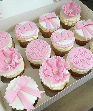 Pink Birthday Surprise Dozen Cupcakes