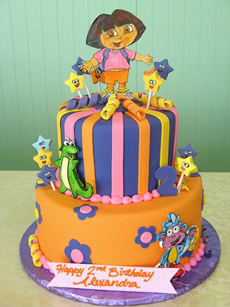 Dora Birthday Cakes - Fondant Cakes - Custom Cakes - Cakes