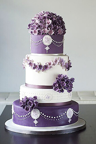 Lavender And White Gem Cake