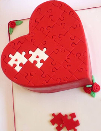 Jigsaw Heart Cake