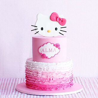 Floral Stack Hello Kitty Cake