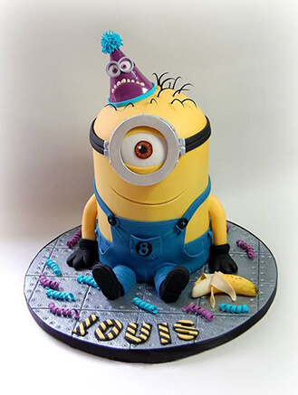 Here for the Party Minion Birthday Cake