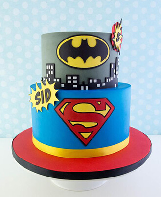 Batman vs Superman Tiered Cake