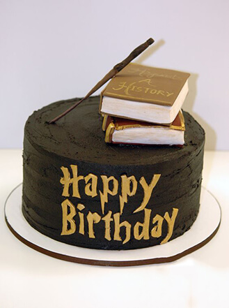 Magic Wand & Spell Books Themed Cake