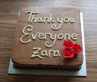 Thank You Note Chocolate Cake