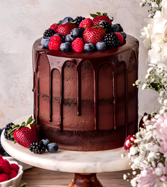Berry Burst Chocolate Cake