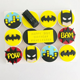 Batman Comics Birthday Cupcakes