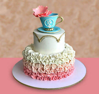 Dreamy Pink Tea Party Cake