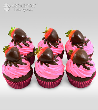 Strawberry Burst - 6 Cupcakes