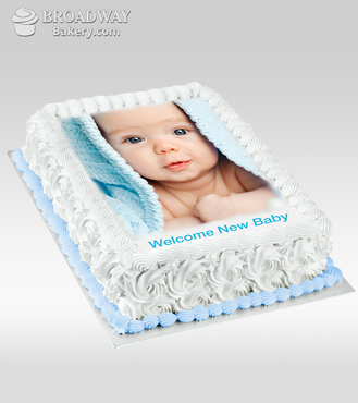 New Baby Photo Cake