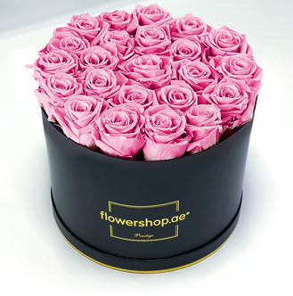 Exquisite 50 Pink Roses Hatbox