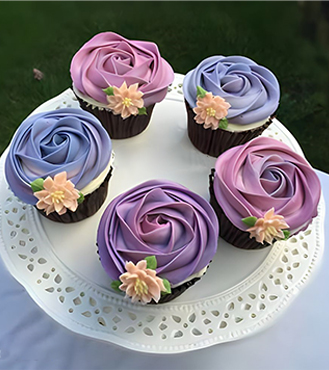 Purple Galaxy Rose Cupcakes