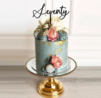 Teal Gold Rosette Luxury Cake