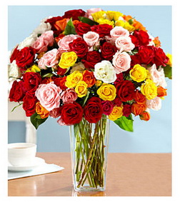100 Blooms of Assorted Garden Spray Roses, Red
