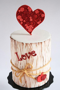 Rustic Heart Valentine's Cake