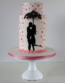 Raining Love Valentine's Day Cake