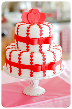 Parade of Hearts Double Tiered Cake