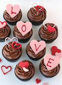 Chocolate Swirl Valentine's Day Dozen Cupcakes