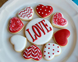 Chic Red and White Valentine's Cookies