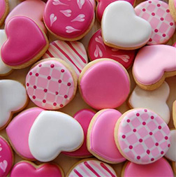 Passionate Pink and White Cookies