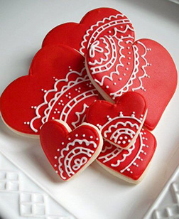 White Lace Valentine's Day Cookies