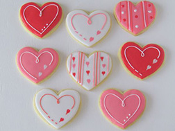 Pink & White Heart Swirls Cookies