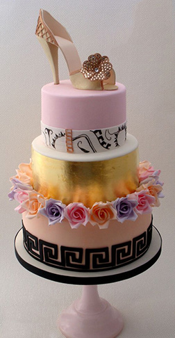 Ballroom Heels Tiered Cake