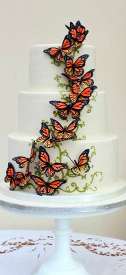 Monarch Butterfly Tiered Cake
