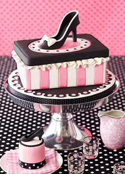 Pink Stripes Women's Day Cake