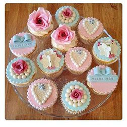 Pearl Hearts Mother's Day Cupcakes - Dozen