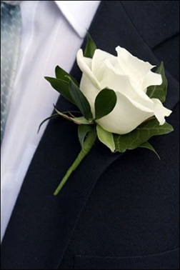 White Wedding Boutonniere, Proms and Weddings Gifts