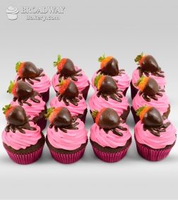 Strawberry Burst - 6 Cupcakes