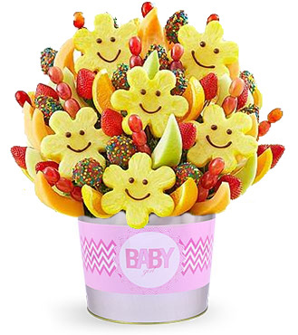 Baby Girl's Welcome Treat, Fruit Bouquets