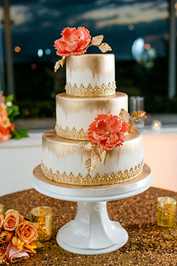 Golden Diwali Tiered Cake