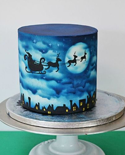 Midnight Blue Christmas Cake