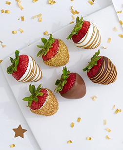 New Year Glamour Dipped Strawberries