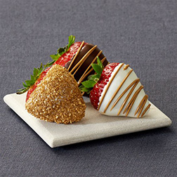Gold Sparkle Dipped Strawberries