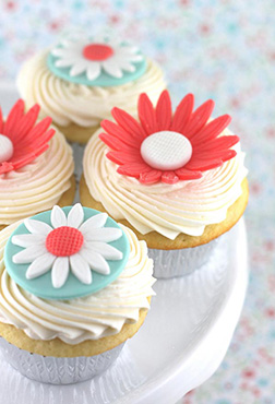 Vibrant Flower Cupcakes