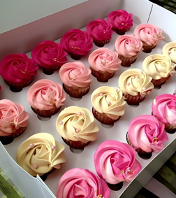 Radiant Rose Swirls Cupcakes