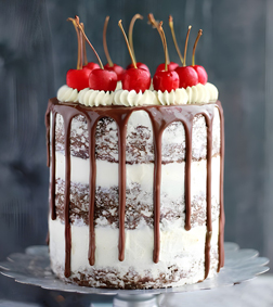 Cherry Topped Naked Cake