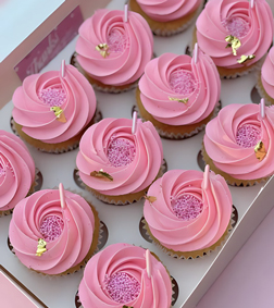 Regal Pink Swirl Cupcakes
